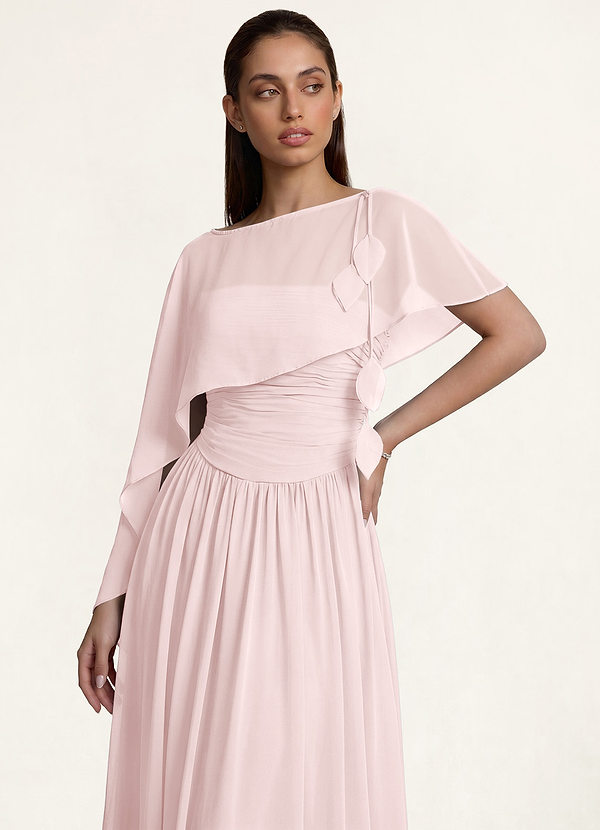 Azazie Matching Color Floral Sheer Chiffon Cape front