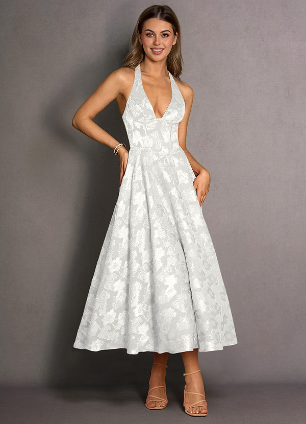 Isabeau White Midi Dress image1