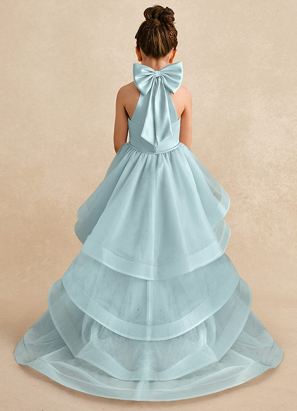 Azazie Bev Flower Girl Dresses Vestir Névoa de Tule de Linha A com Conversível image1