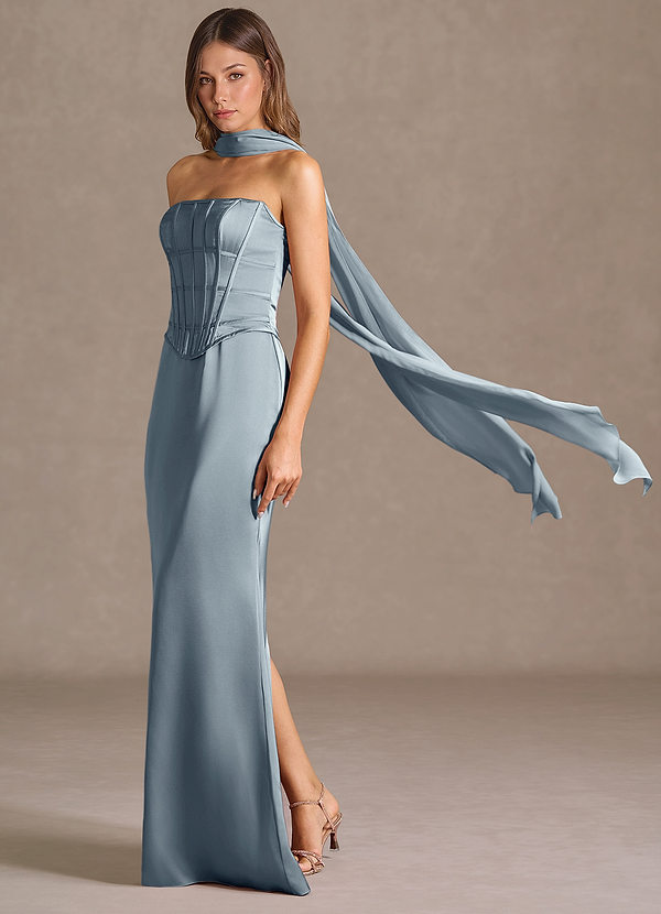 Maxi jurk Berthe Poederblauw image1