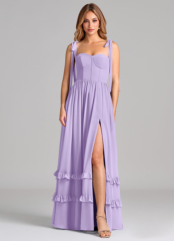 Azazie Anastacia Bridesmaid Dresses Lilac A-Line Sweetheart Neckline Chiffon Dress image1