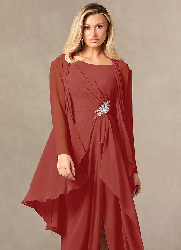 front Azazie Devereaux Chiffon Wrap