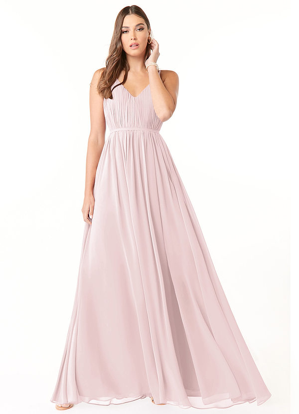 Azazie Blythe Bridesmaid Dresses A-Line Pleated Chiffon Floor-Length Dress image1
