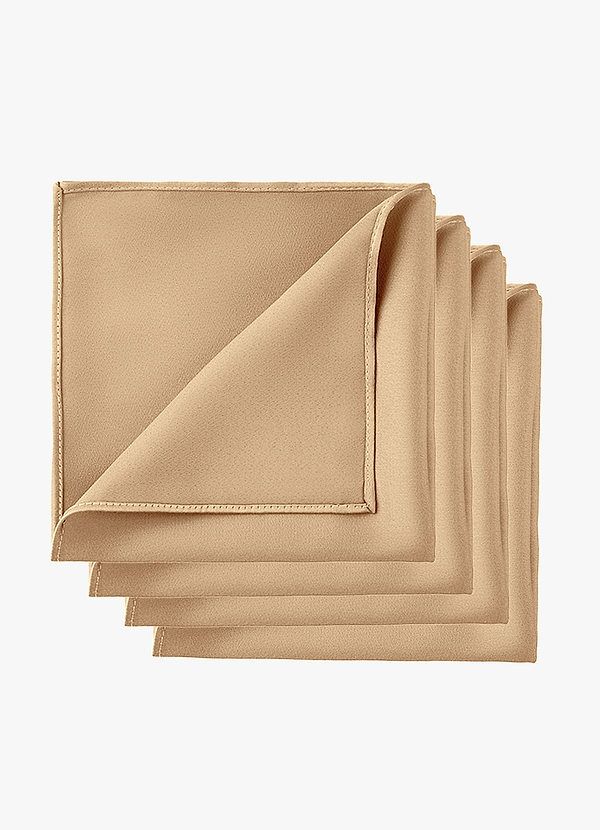 front Stretch Satin Matching Groomsmen Pocket Square Set – 4 Pieces