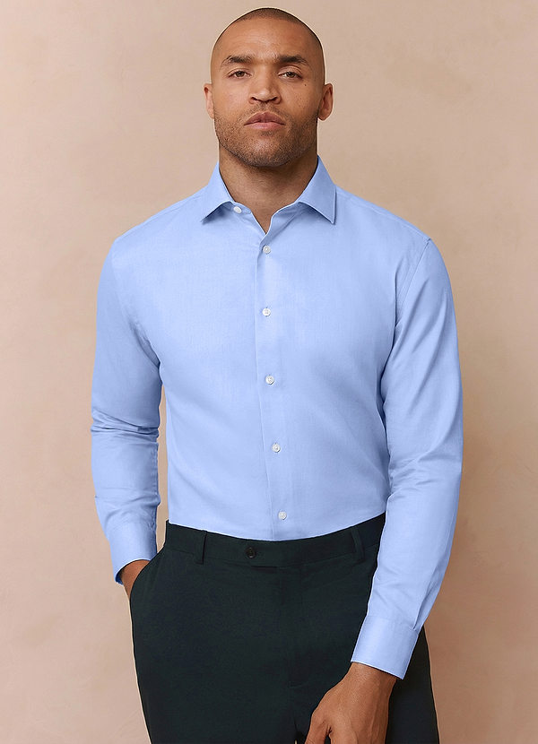 front Jermyn Light Blue 100% Cotton Non-Iron Dress Shirt