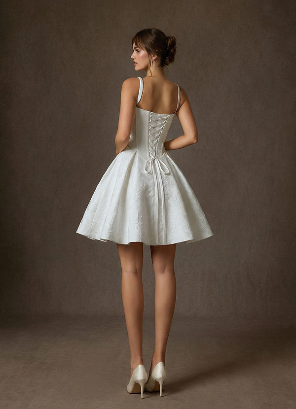 Daisley Wedding Dresses Diamond White A-Line with Pockets Floral Jacquard Dress image1