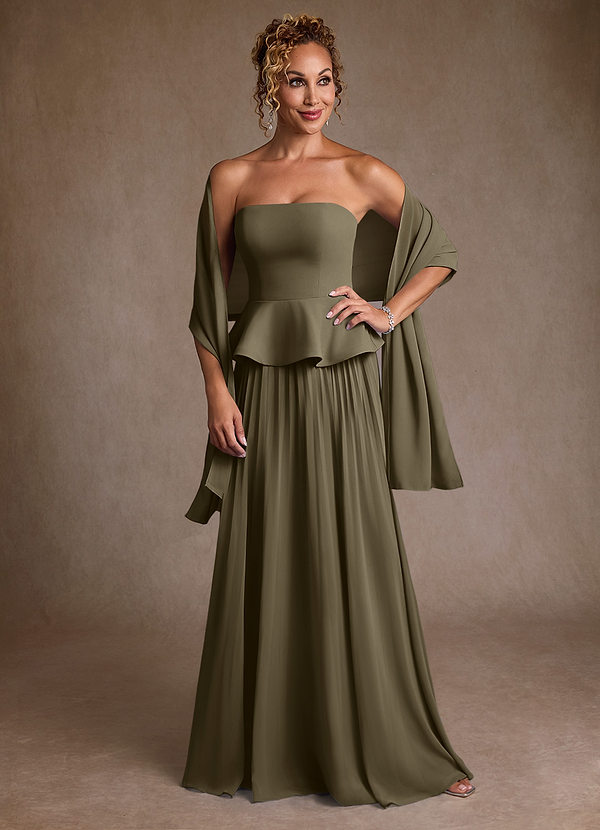 Azazie Josabeth Suknie dla Matki Panny Młodej Linia A Pofałdowany Szyfon Długość podłogi Sukienka image1