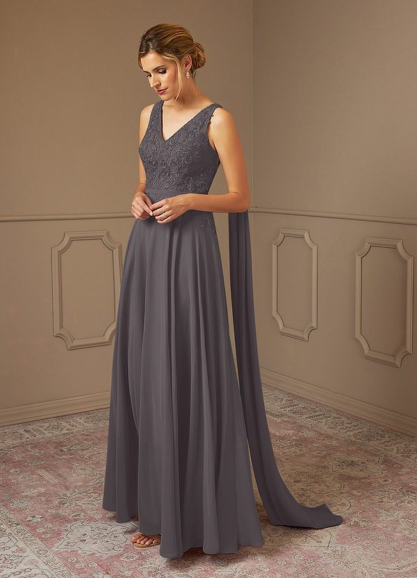 Azazie Joules Mother of the Bride Dresses A-Line Sequins Chiffon Floor-Length Dress image1