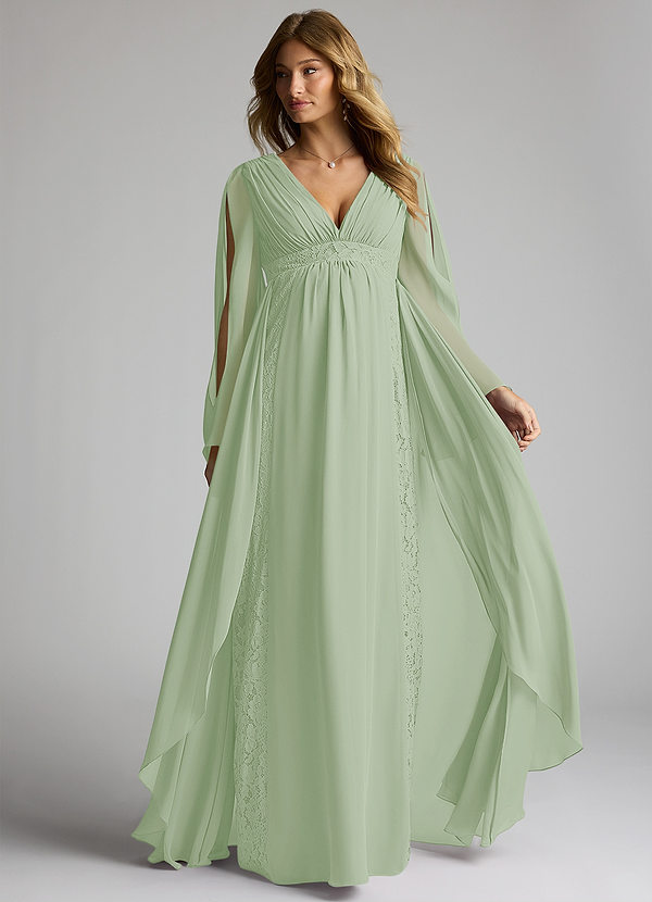 Dusty Sage Azazie Lanette Maternity Bridesmaid Dresses | Azazie