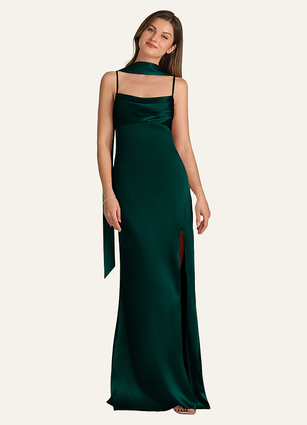 front Azazie Bijpassende kleur matte satijnen sjaal