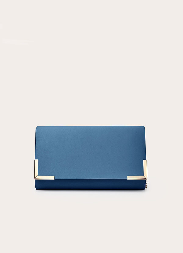 front Bijpassende kleur matte satijnen envelop clutch tas