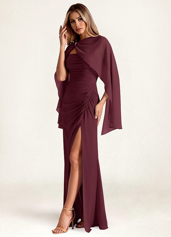 front Matching Chiffon Cape with Metal Ring Clasp