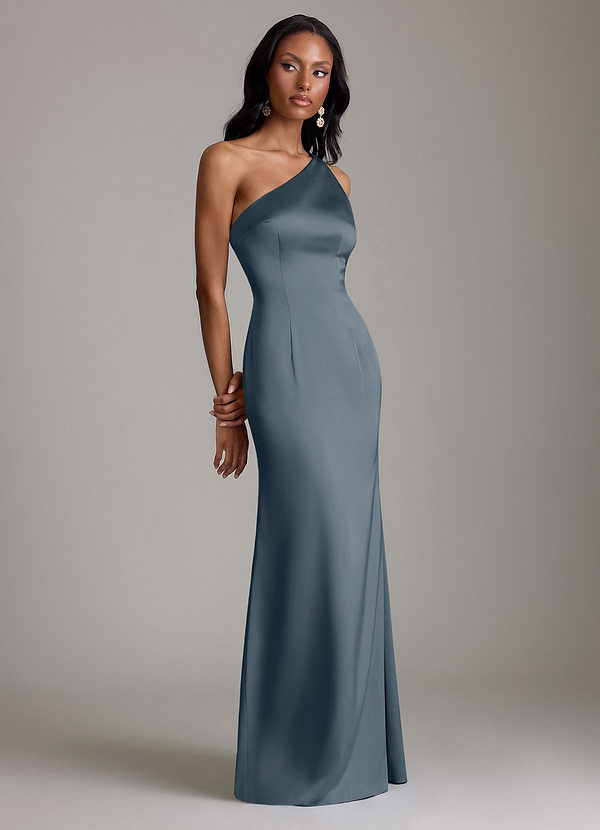 Azazie Voni Abiti da Damigella Abito Sirena in Raso Elasticizzato Monospalla Crepuscolo image1