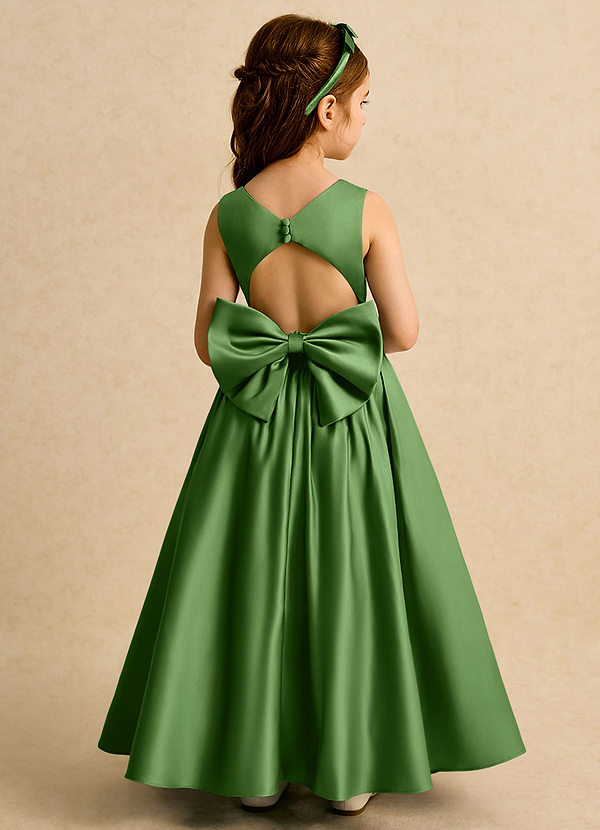 Azazie Nellia Klänningar för brudeflicka Klä A-Line i Matt satäng Rosett image1