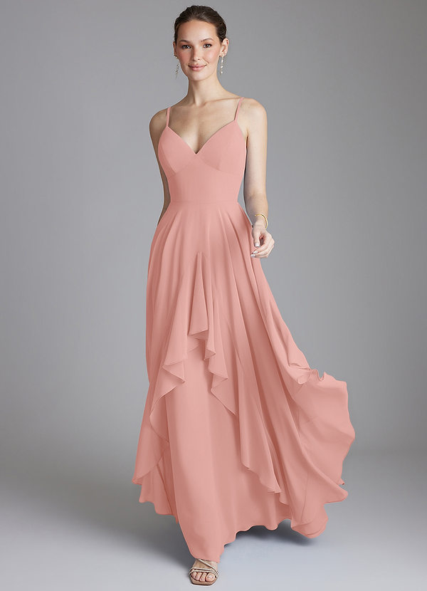 Azazie Zaina Bridesmaid Dresses Rosette A-Line Chiffon Dress image1