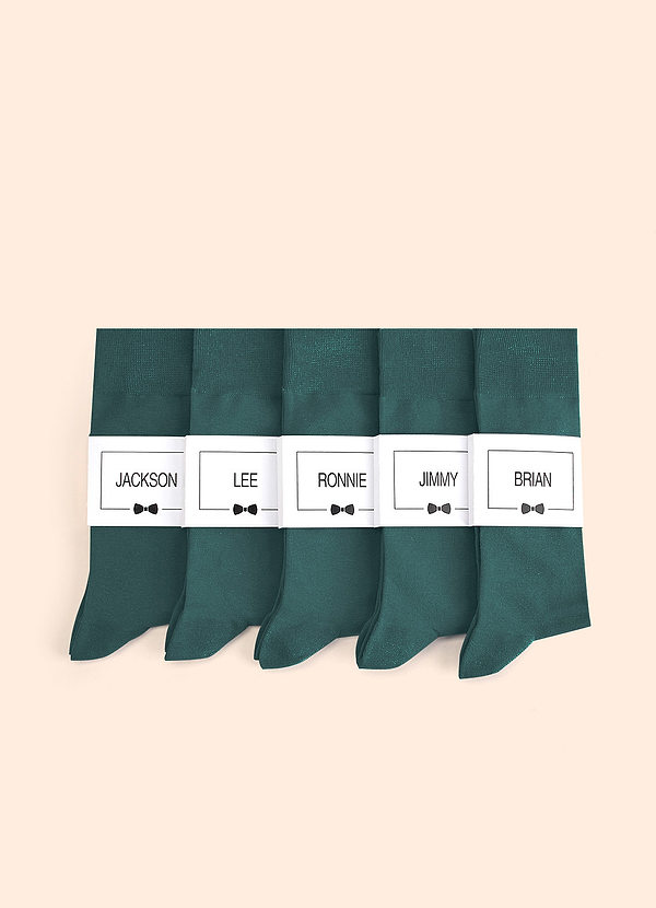 front Matching Color Men's Dress Socks with Personalized Label