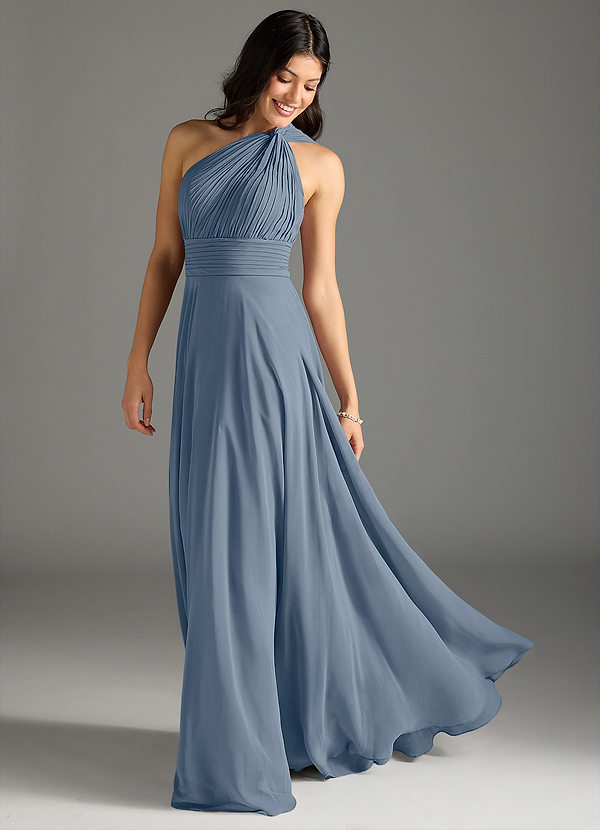Azazie Charlize Bridesmaid Dresses Twilight A-Line One Shoulder Chiffon Dress image1