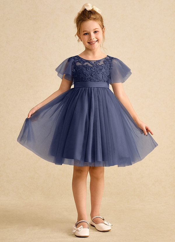Azazie Queenie Blumenkinder Kleider A-Linie Spitze Kleid Sturm image1