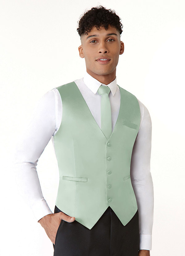front Modern Matte Satin Vest