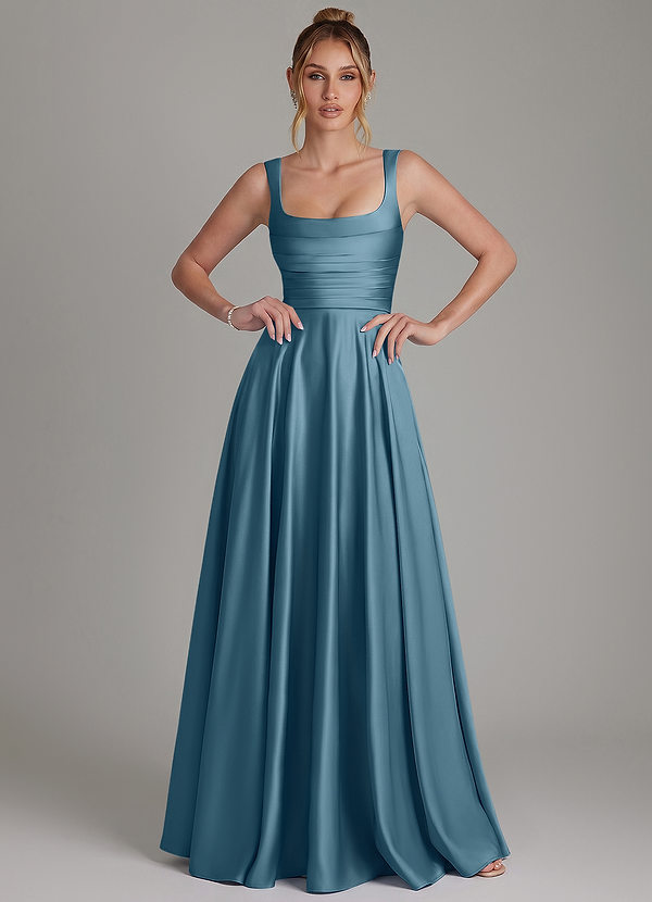 Azazie Azaria Bridesmaid Dresses Bermuda A-Line Corset Stretch Satin Dress image1