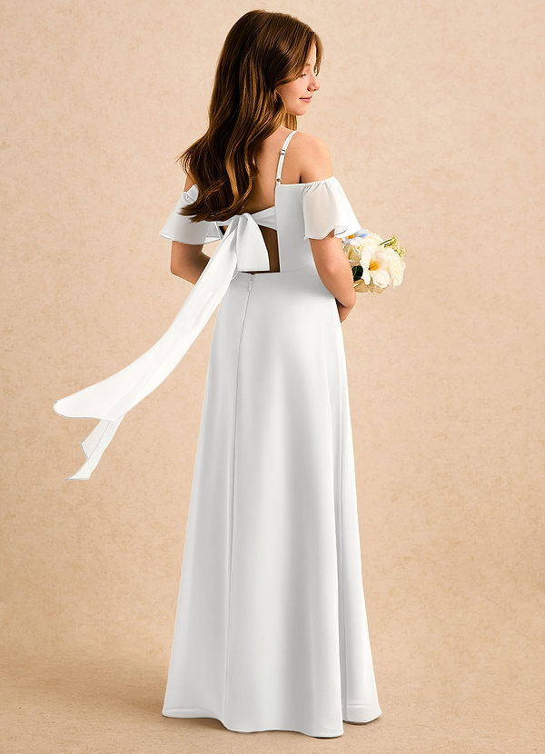 Azazie Robyn Girls Formal Flower Girl Dresses White A-Line Sweetheart Neckline Chiffon Dress image1