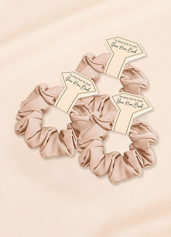 front Matching Color Bridesmaid Stretch Satin Regular Size Scrunchies