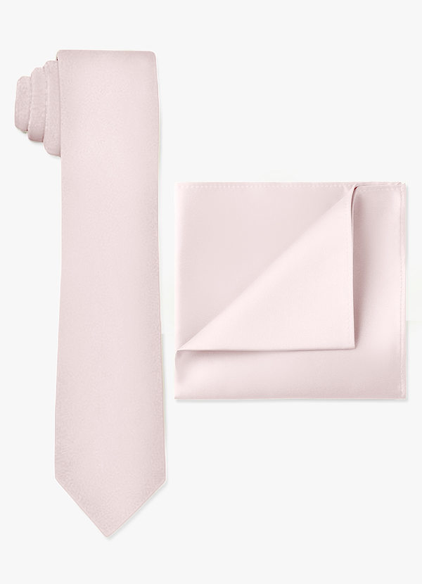 Matte Satin Skinny Tie and Pocket Square Set front