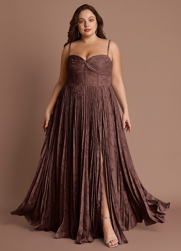 Akiko Mocha Coco Pleated Maxi Dress image1