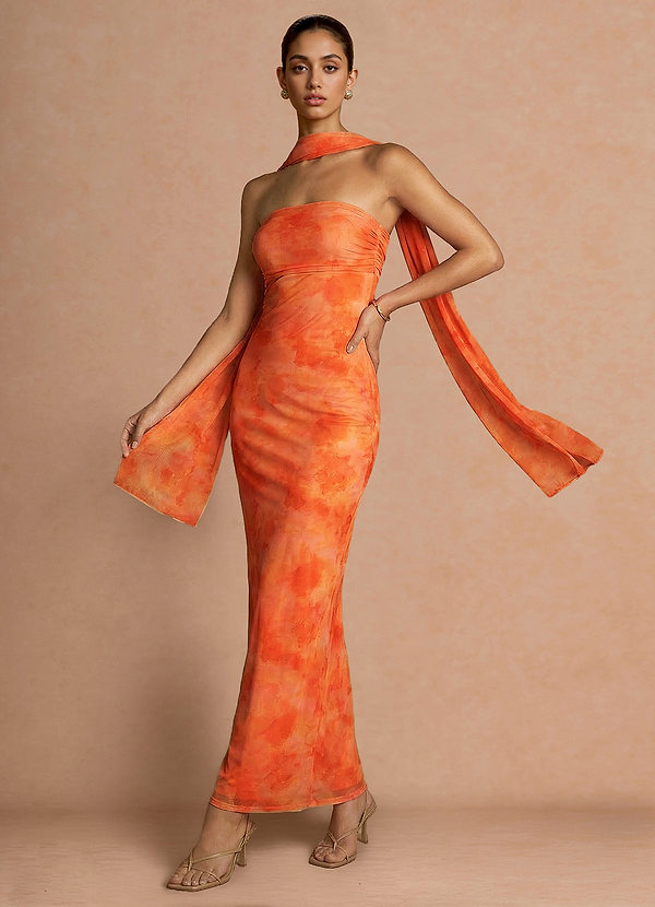 Robe Longue Dégradé Orange Eloria image1
