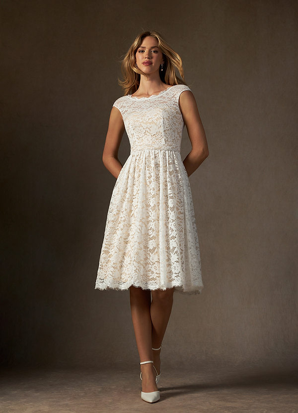 green emerald velvet dress A-Line Satin Knee-Length Little White Dress COCOMELODY CW3382, 20 Days / Ivory / US2-UK4-EUR32