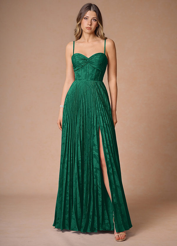Akiko Hunter Green Pleated Maxi Dress image1