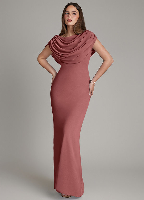 Azazie Hadley Bridesmaid Dresses Amethyst Mermaid Pleated Chiffon Dress image1