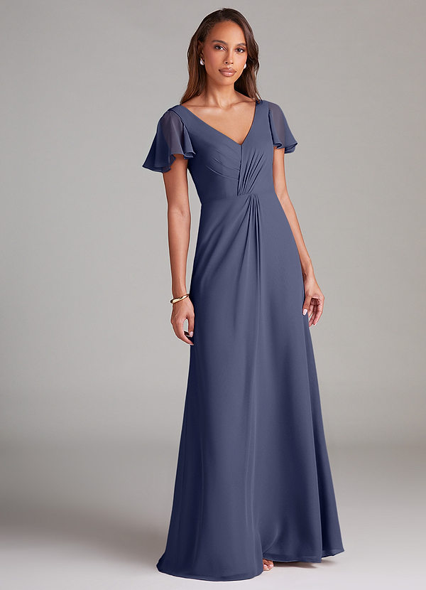 Azazie Soren Bridesmaid Dresses Stormy A-Line Ruched Chiffon Dress image1