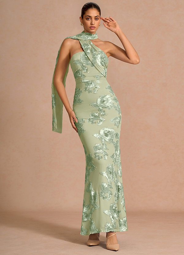 Fortune Light Green Maxi Dress image1