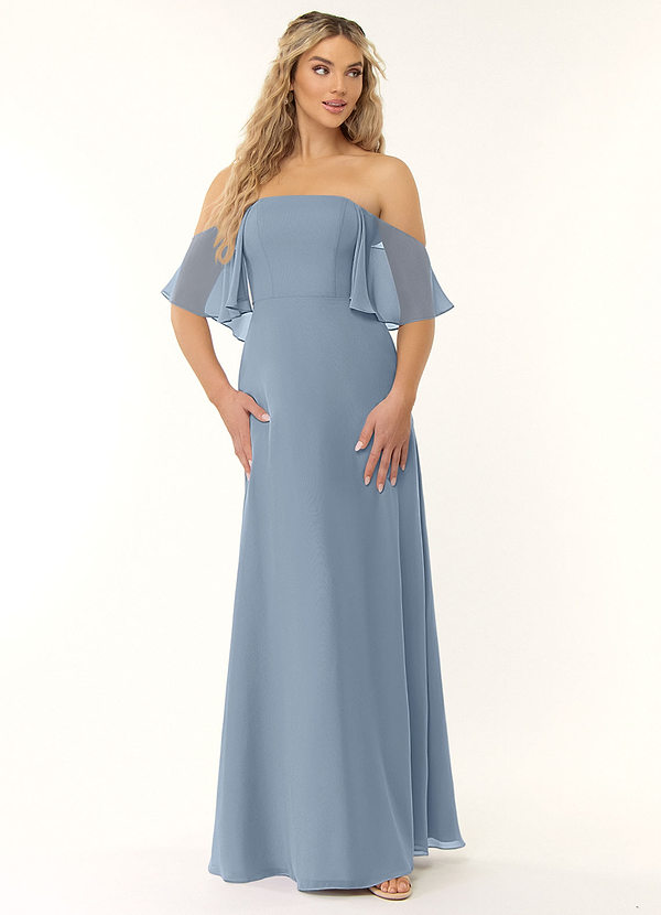 Dusty Blue Azazie Mabel Bridesmaid Dresses | Azazie