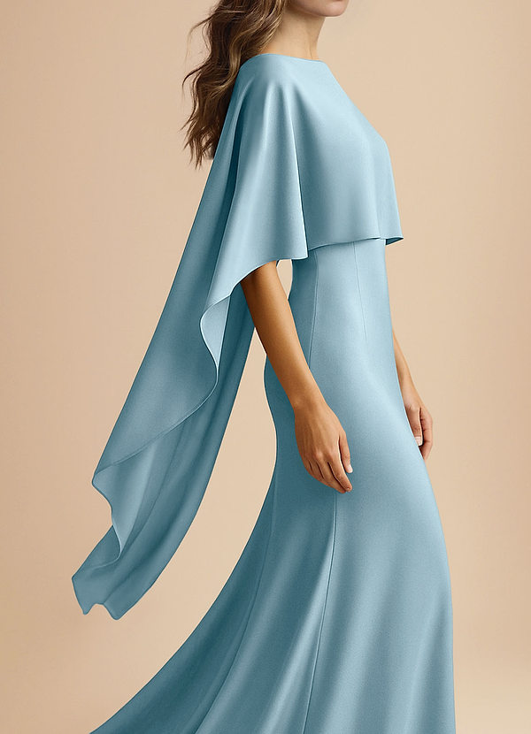 front Azazie Matching Color Stretch Satin Multiway Cape