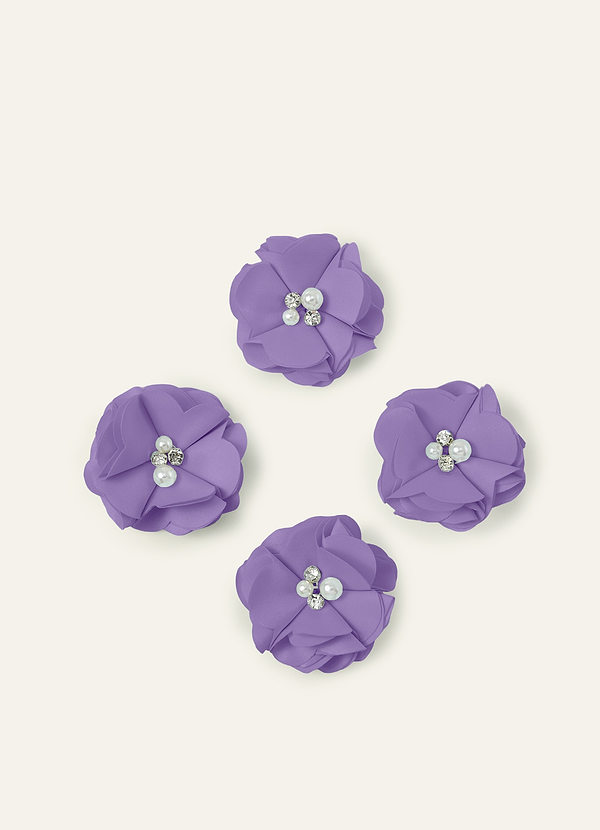 front Four-Piece Matching Color Matte Satin Hair Clip Set