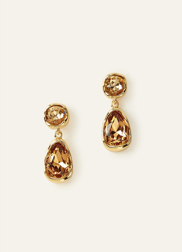 front Gemstone Bezel Drop Earrings