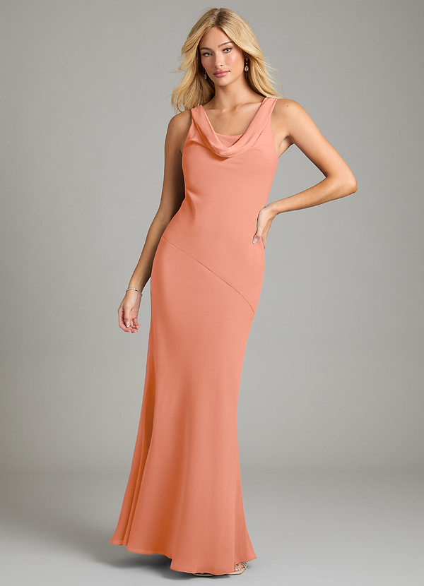 Azazie Rylina Bridesmaid Dresses Sunset Mermaid Pleated Chiffon Dress image1