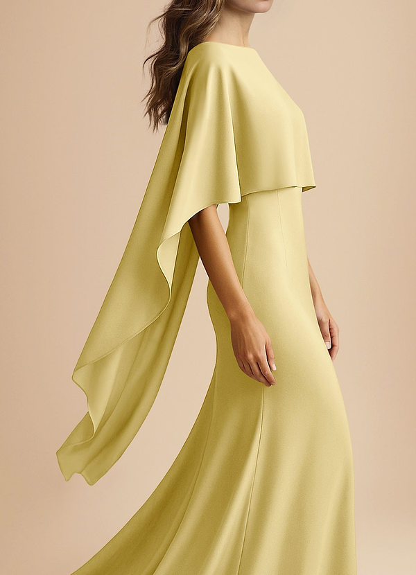 front Azazie Matching Color Stretch Satin Multiway Cape