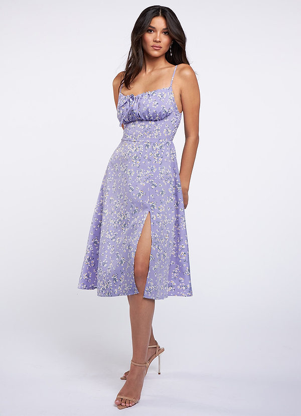 Sweetest Crush Lavender Floral Sleeveless Midi Dress image1