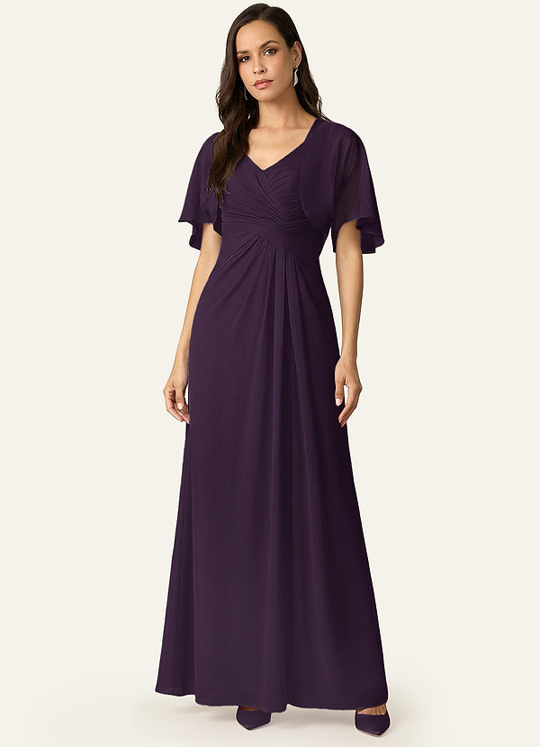 front Azazie Dopasowany kolor Salome Chiffon Wrap