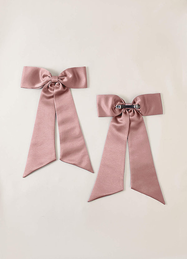 front Matching Color Bow Hair Clip Set