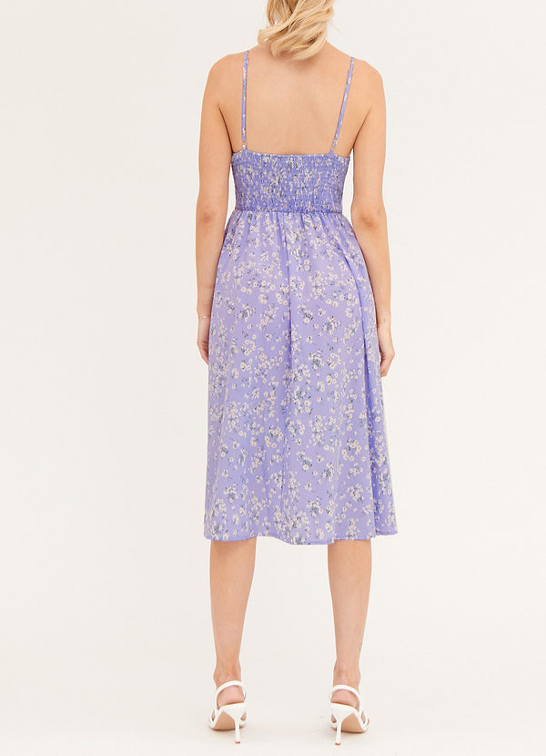 back Sweetest Crush Lavender Floral Sleeveless Midi Dress