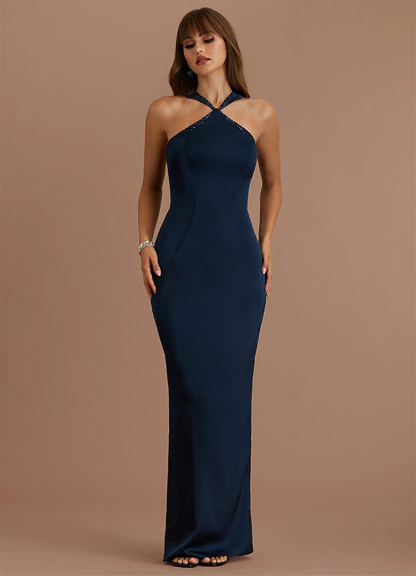 Robe Maxi Bleu Marine Foncé Teyana image1