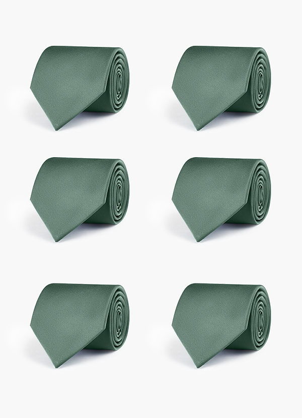 front Stretch Satin Matching Groomsmen Tie Set – 6 Pieces