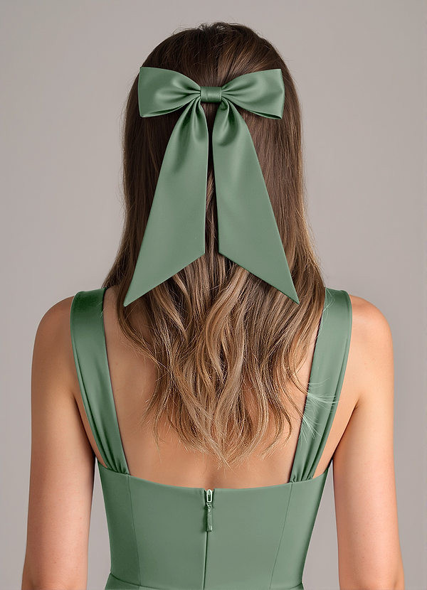 front 매칭 컬러 스트레치 새틴 리본 헤어 클립