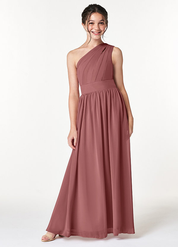 Azazie Molly Junior Klänning av A-Line i Chiffong Plisserad image1