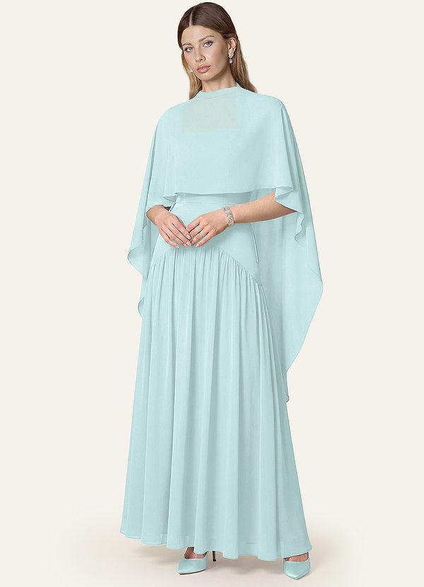 front Azazie Matching Color Chiffon Multiway Cape