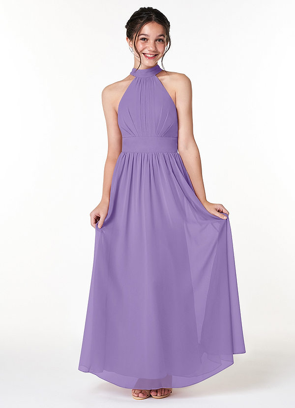 Azazie Iman Junior Tahiti A-Line Pleated Chiffon Dress image1